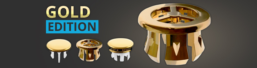 Waschbecken Design Gold Abdeckung, Überlaufblende, Clip